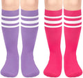 Sarfel Kids Soccer Socks Toddler Soccer Socks Girls Boys Soccer Socks Kids Tube Socks with Stripes Toddler Knee High Socks