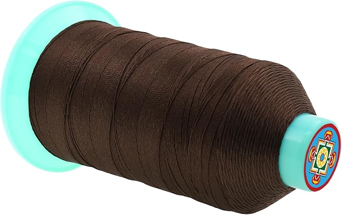 Mandala Crafts Bonded Nylon Thread Dark Brown Heavy Duty Sewing Threads - Image 2