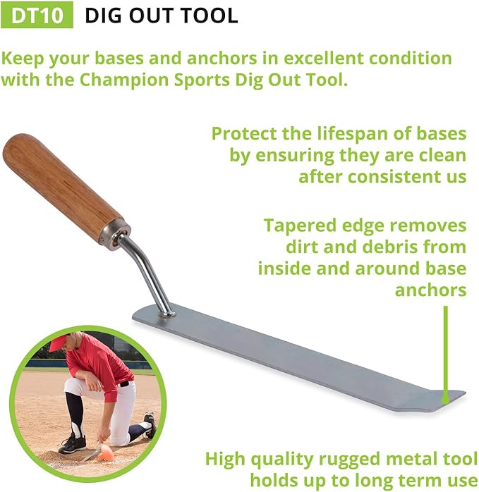 Champion Sports 8" Baseball Dig Out Tool – Durable Field Maintenance Tool for Cleaning & Leveling Baseball/Softball Fields