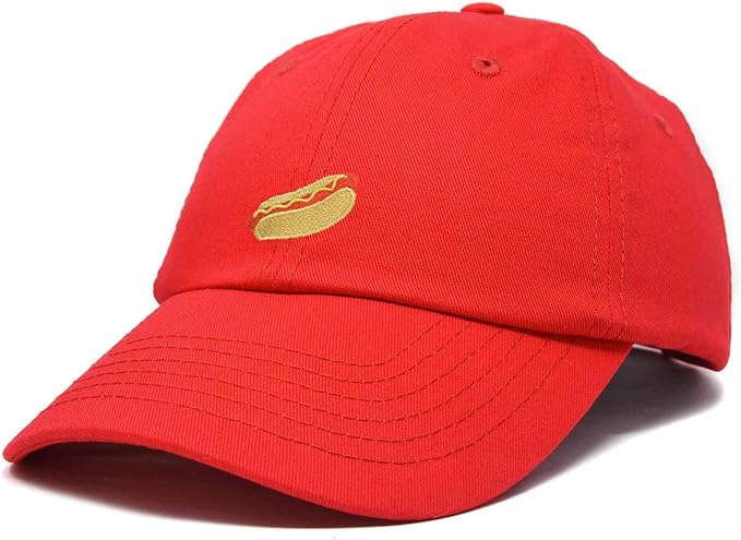 DALIX Hot Dog Hat Embroidered Mens Womens Baseball Cap