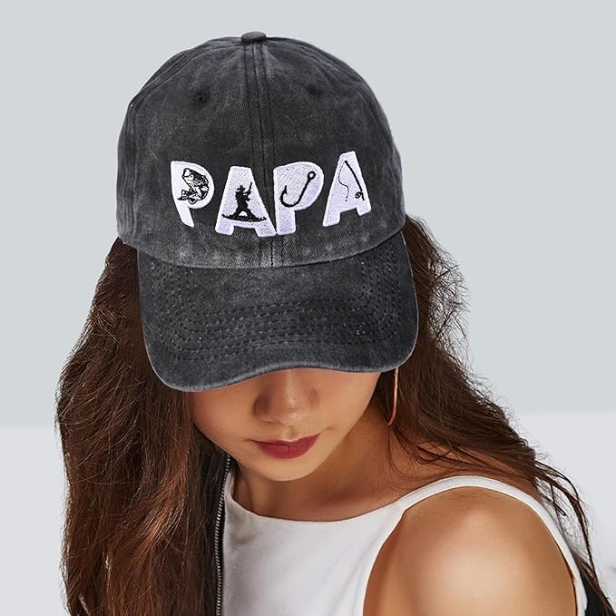 Embroidered Baseball Cap for Women Men Vintage Adjustable Washed Distressed Denim Baseball Hat