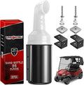 No Drilling Golf Cart Sand Bottle with Holder Bracket, Sand Bottle for Golf Cart YAMAHA Club Car EZGO with 1" Square Tube, Golf Cart Sand Divot Seed Bottle Holder Bucket 35 oz Large Capacity