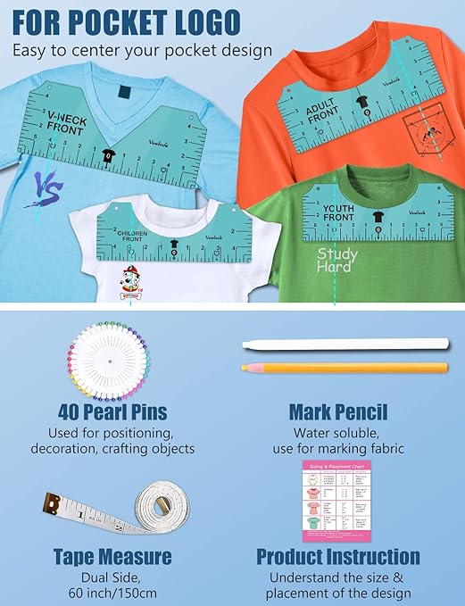 Vowlove Tshirt Ruler Guide for Vinyl Alignment - Image 4