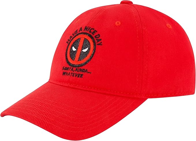 Marvel Deadpool Adjustable Baseball Hat with Curved Brim