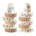 12 Rolls Martini Washi Tape, Vintage Brown Checkered Bow Masking Tape, Martini by Unknown