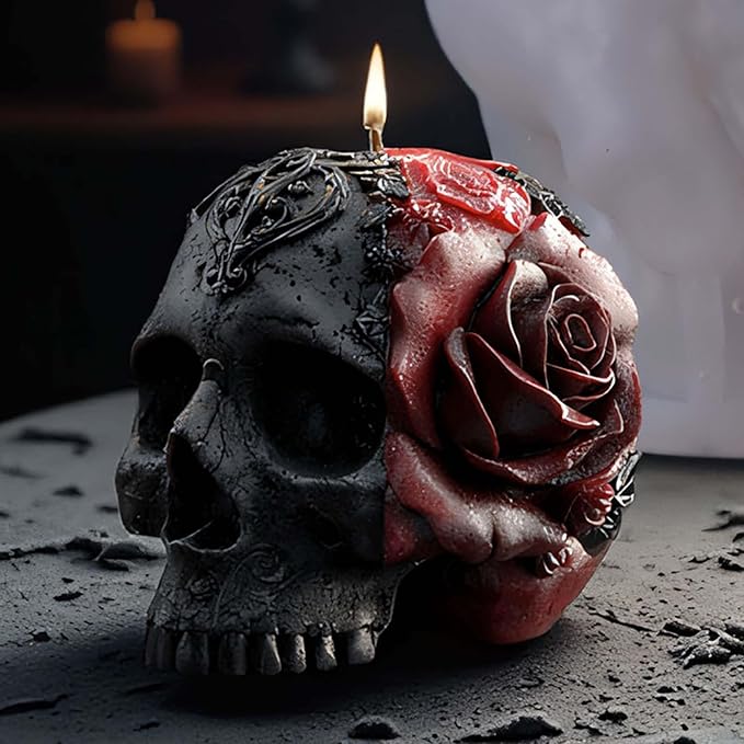 Halloween Skull Hand Ghost Cylinder Molds Silicone Wave Spiral Candle Mold - Image 4