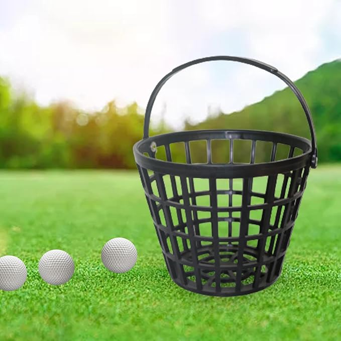 SM SunniMix Unbreakable Golf Ball Basket, Golfball Container with Handle Ball Holder Contains 25/50/100 Balls Range Accessories