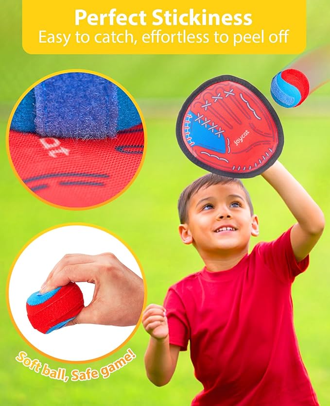 JoyCat Toss and Catch Ball Game Set, Toddler Baseball Glove, Beach Pool Yard - Image 3