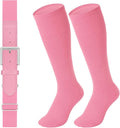 LEACOOLKEY Baseball Belt and Socks Combo Set Adjustable Softball Socks and Elastic Belt for Youth and Adult