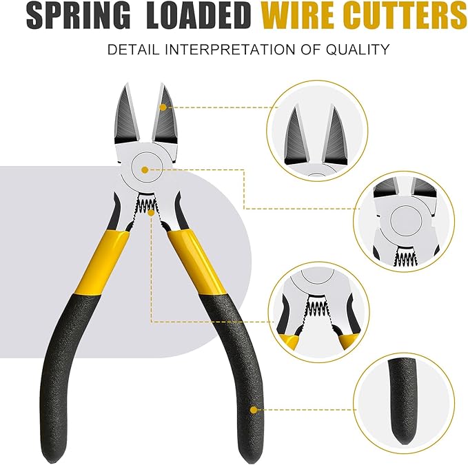 Lasnten Wire Cutters Precision Cutting Pliers Side Diagonal Cutters Small Wire - Image 3