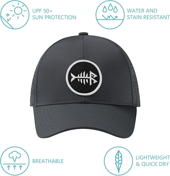 BASSDASH UPF 50+ Quick Dry Baseball Cap Water Resistant Laser Cut Mesh Snapback Hat for Men Women Fishing Hiking FH14