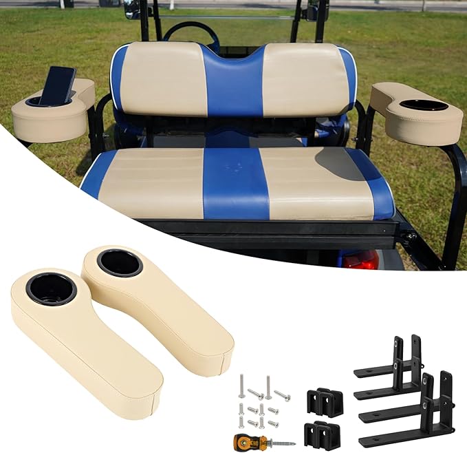 Golf Cart Armrest with Cup Holder for Rear Seat kit
