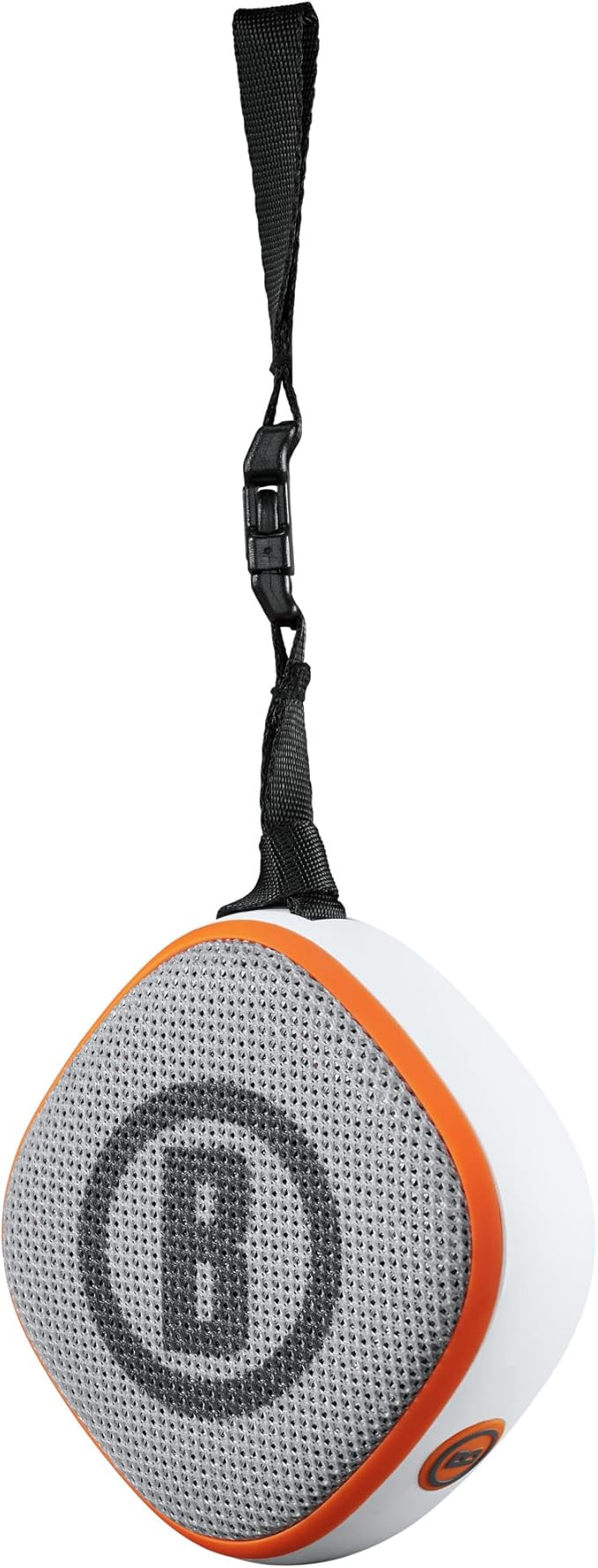 Bushnell Disc Jockey -Bluetooth -Speaker, Lightweight Disk Golf -Speaker with Distance to Basket -GPS, White/Orange, Small