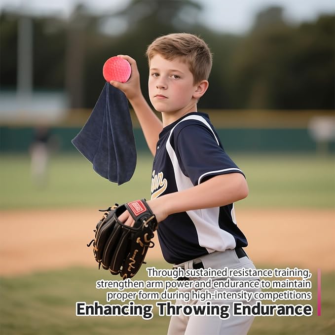 Baseball Pitching Trainer, Softball Pitching Tools, Training Towel for Fastball, Changeup, Curveball Precision and Power Capable of Consistent Form and Performance Improvement