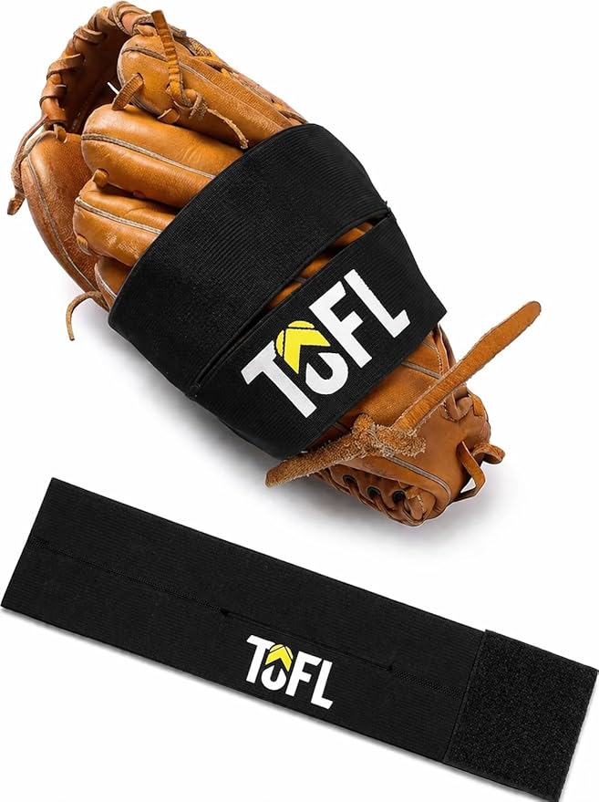 TOFL Baseball Glove Wrap Band for Mitt Shaping | Elastic Strap with Adjustable Closure for Pocket Forming & Storage | Youth & Adult Softball Mitt Care Accessory (Color & Quantity Options)