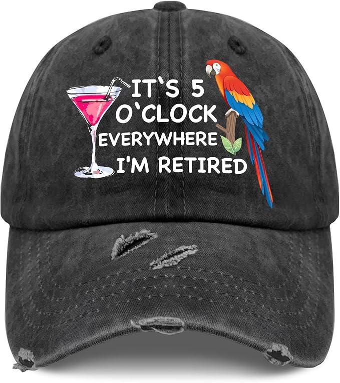 Jimmy Music Buffett Accessories Hats Its 5 Oclock Some Where Baseball Cap Mom Hat Pigment Black Womens Bucket