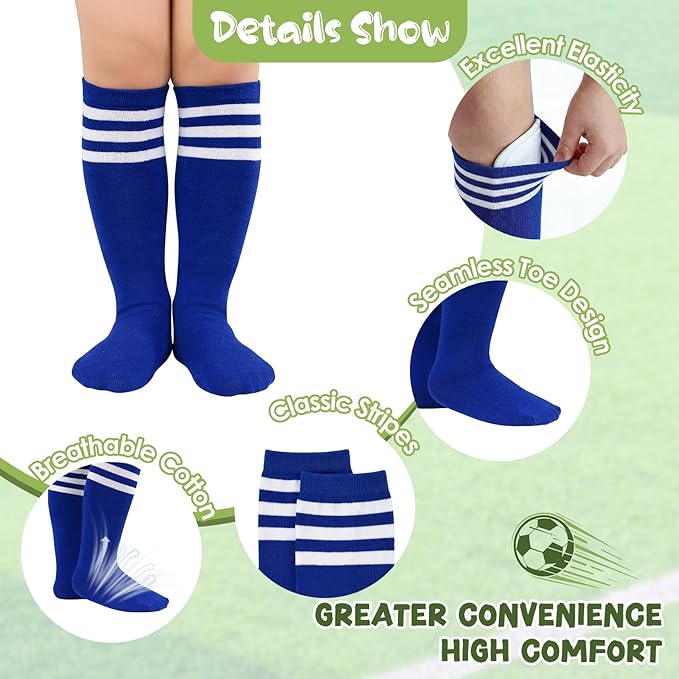 American Trends 2 Pairs Baseball Soccer Socks Youth Boy Girl Kids Toddler Softball Football Tball Socks Knee High Accessories