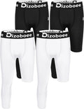 Youth Boys Compression Pants One Leg 3/4 Athletic Leggings for Sports Kids Basketball Tights Football Baseball Pants