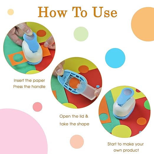 Set 5 Circle Paper Punch 0.3'' / 0.6'' / 1'' / 1.5'' / 2'', Scrapbooking Hole - Image 4