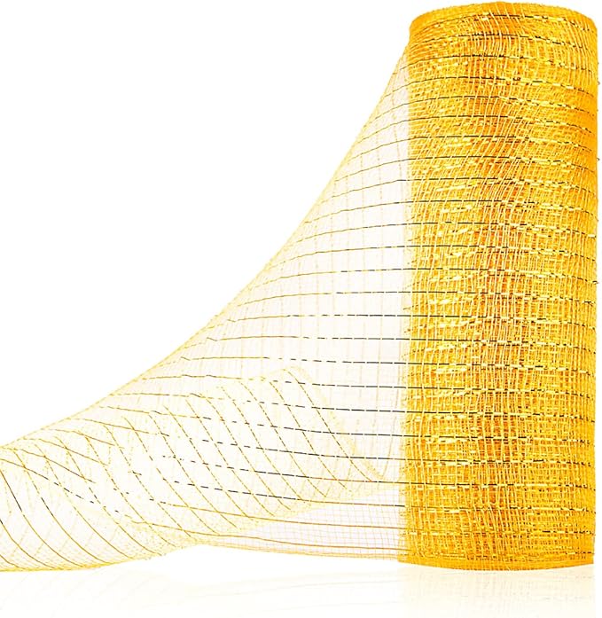 Anivia Deco Mesh Ribbon, 10inch x 30 Feet Each Roll Metallic Foil Mesh Ribbon by Anivia