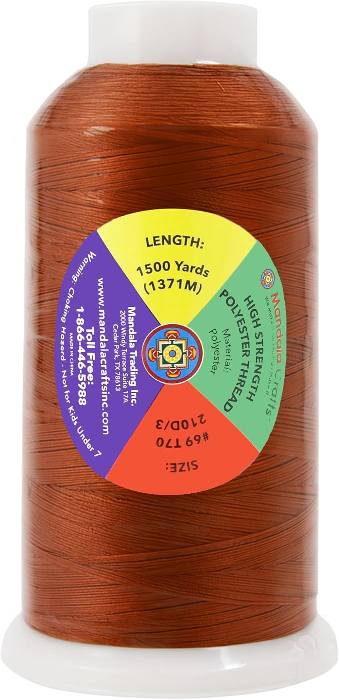 Mandala Crafts Burnt Orange Heavy Duty Thread - Image 4