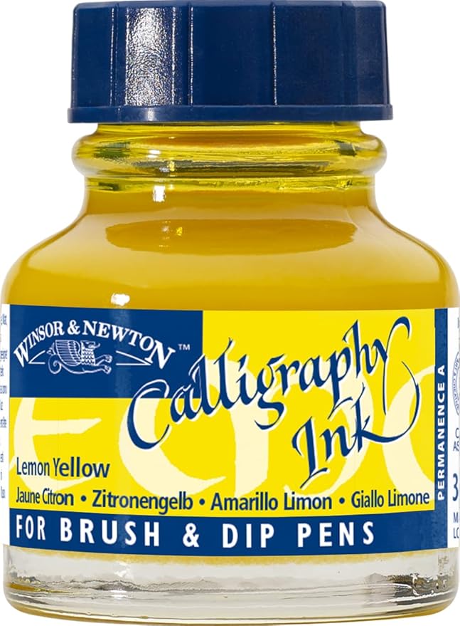 Winsor & Newton Calligraphy Ink, 30ml Bottle, Lemon Yellow by WinsorNewton