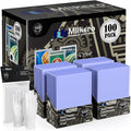 200 Card Sleeves Top Loaders for Cards, 3"X4" Toploaders for Cards, Premium Baseball Card Protectors Hard Plastic for Sports and Game Cards (100 Top Loaders + 100 Clear Sleeves)