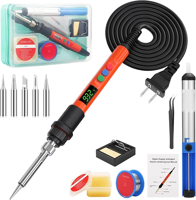 Soldering Iron Kit, 120W LED Digital Advanced Solder Iron Soldering Gun kit by Q-MINGSoldering