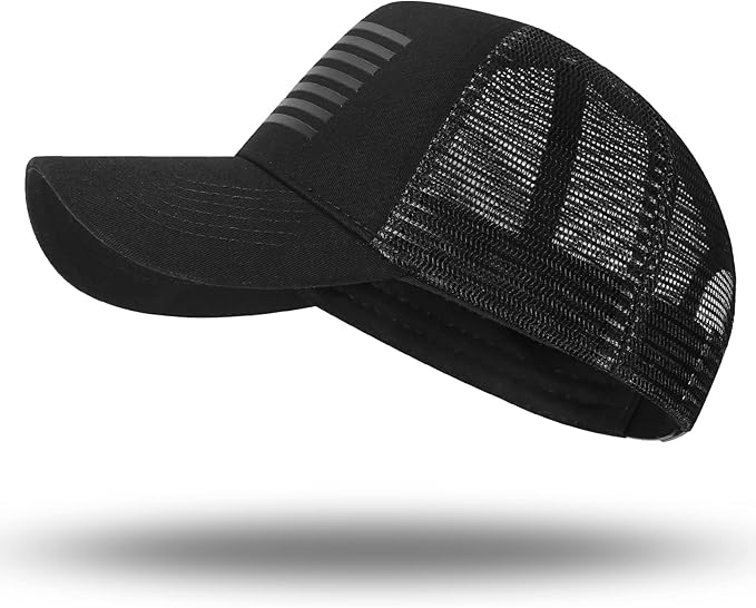 American Flag Trucker Hat - Snapback Hat, Baseball Cap for Men Women - Breathable Mesh Side, Adjustable Fit - for Casual Wear