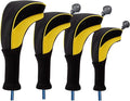 Wood Headcover Golf Club Covers Driver Headcovers Nylon Head Covers Designed to Fit All Woods - 3/4/5/6 Pack/Set Golf Accessories Suitable for Men and Women