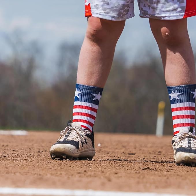 ChalkTalkSPORTS Baseball Performance Crew Socks - Boston Socks - Youth & Adult - Baseball Mid-Calf Socks