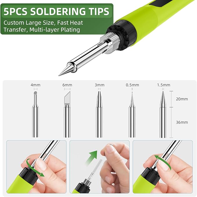 Soldering Iron Kit, 190W Soldering Gun, 110V LED Solder Kit - Image 6