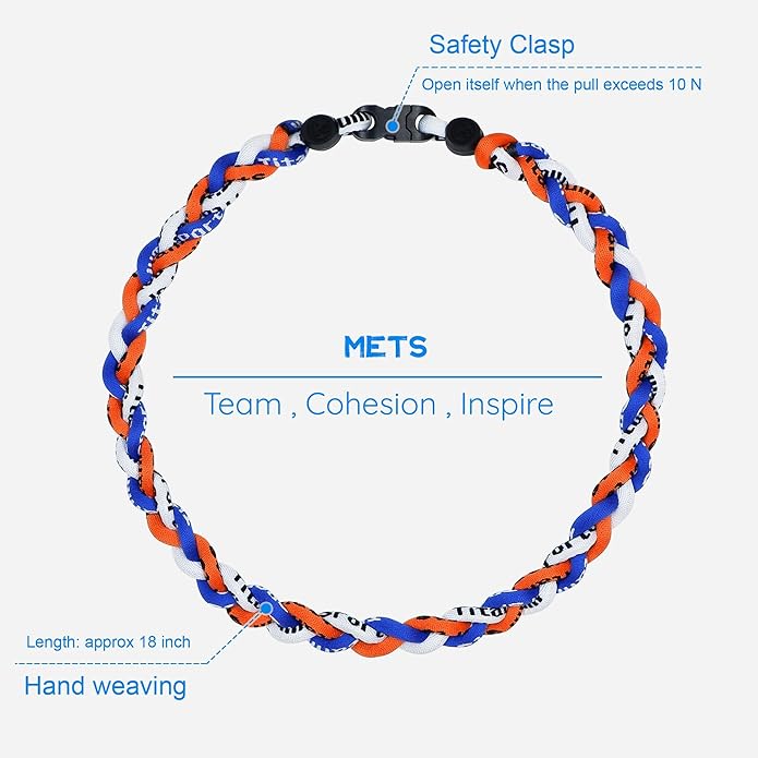 Baseball Rope Necklaces, League Team Colors Braided Necklace, Baseball Team Gifts