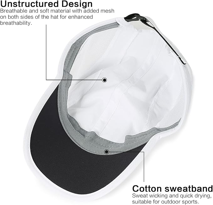 HH HOFNEN Quick Dry Baseball Cap Unstructured Running Cap Water-Resistant UPF 50+ Mesh Golf Sun Hats for Men Women
