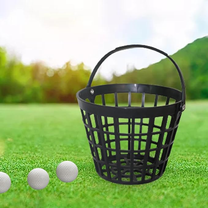 SM SunniMix Unbreakable Golf Ball Basket, Golfball Container with Handle Ball Holder Contains 25/50/100 Balls Range Accessories