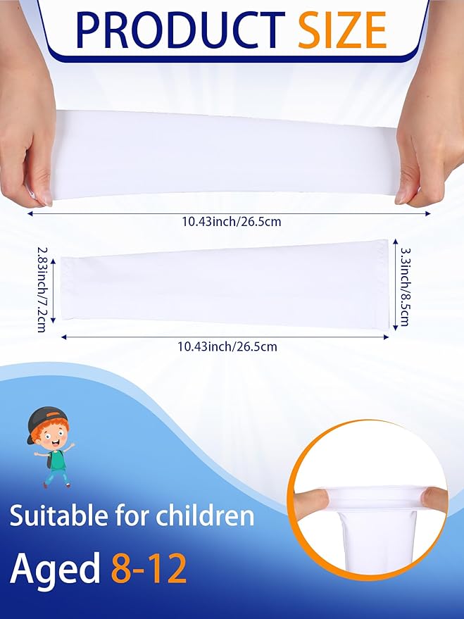 Newcotte 12 Pairs Arm Sleeves for Kids Compression Football Baseball Arm Sleeve Youth UV Protection Breathable Cooling Sleeve