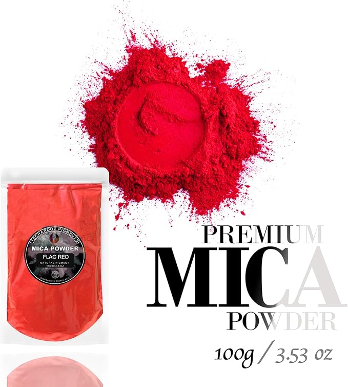 Flag RED Mica Powder for Epoxy Resin 100g / 3.5oz. Sealed Bag - Image 2