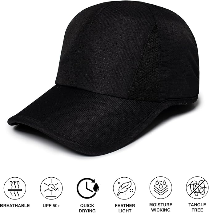 Ponyflo Women’s Ponytail Baseball Cap, Patented Active Feather-Light Hat with Open Back