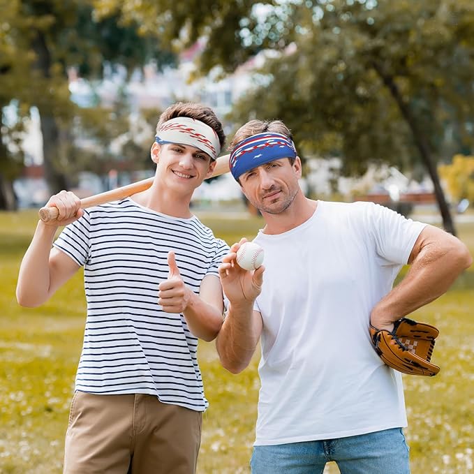 Shyyween 6 Pcs Baseball Headband Elastic Polyester Sweatband for Baseball Basketball Football Golf Headscarf Stuff Women Men Accessory Team Gift