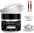 Renfio Metallic Pigment Powder, 50ml Silver Resin Color Pigment by Renfio