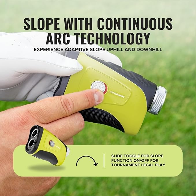 Pro Tour Golf Rangefinder with Slope - Range Finder Golf with Ultra-Strength Magnet - Laser Rangefinder with Slope Technology & Flag Pole Lock Vibration - Golf Range Finder