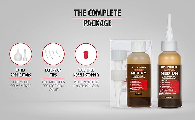 STARBOND Light Brown Medium CA Glue Crack Filler 150 CPS Viscosity, - Image 4