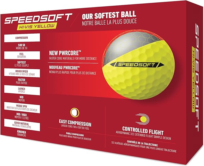 TaylorMade SpeedSoft Golf Balls, Maximum Distance with Ultra-Soft Feel, Perfect for Off The Tee and Around The Green
