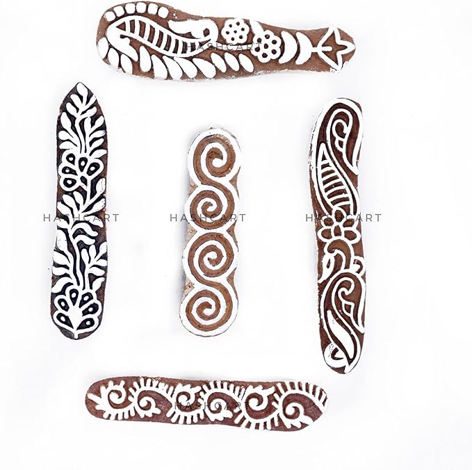 Hashcart | Set of 5 | Finger Shapes Wooden Printing Stamps - Image 2