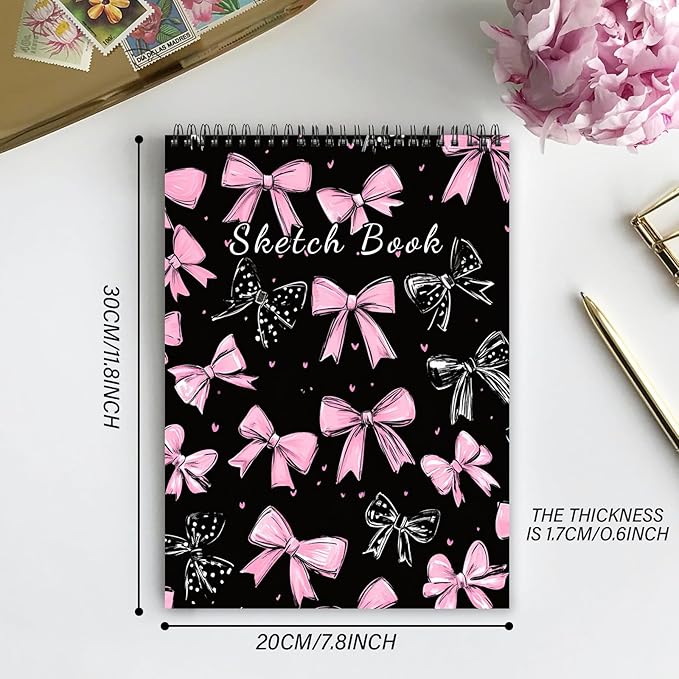 Cabreche Cute Sketchbook Top Spiral Bound Sketch Pad, 9 x 12 inch, 100GSM Thick - Image 2