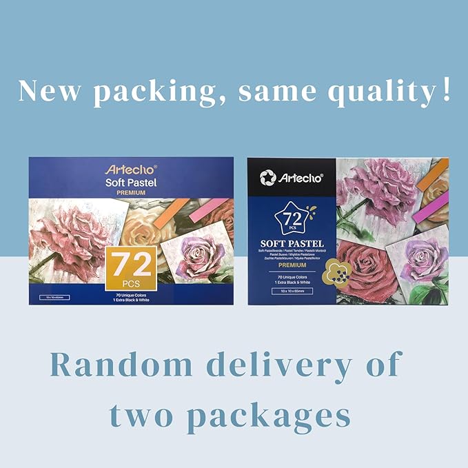Artecho 72pcs Soft Pastels, 70 Colors Including 4 Fluorescent Colors, Extra - Image 2
