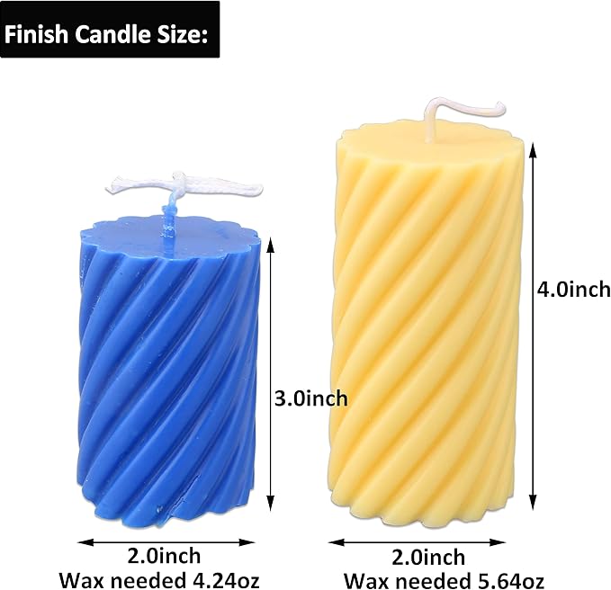 MILIVIXAY 2PCS Spiral Shape Candle Molds - Image 4
