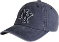 NY 3D Embroidered Cotton Dad Hat – New York Baseball Cap, Adjustable Metal Buckle Strap, Unstructured Low-Profile Style