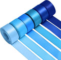 1 Inch Blue Satin Ribbons for Crafts, 6 Rolls Single-Faced Blue Assorted by Jacriah