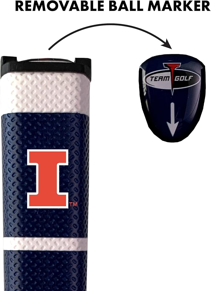 Team Golf NCAA Golf Putter Grip with Removable Gel Top Ball Marker, Durable Wide Grip & Easy to Control